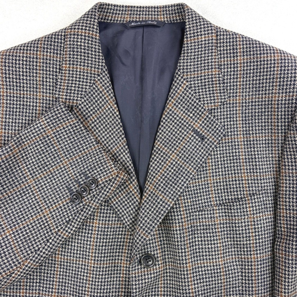 Canali Proposta Mens 52 (US 42) Wool Houndstooth Windowpane Sport Coat Blazer